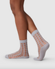 Von - Swedish Stockings, Alicia Grid Socks, Stone