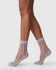 Von - Swedish Stockings, Alicia Grid Socks, Stone